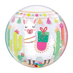 Balão de Festa Bubble 22" 56cm - Festa da Lhama - 1 unidade - Qualatex Outlet - Rizzo