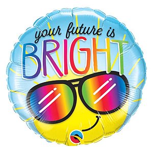 Balão de Festa Microfoil 18" 45cm - Redondo You Future is Bright - 1 unidade - Qualatex Outlet - Rizzo