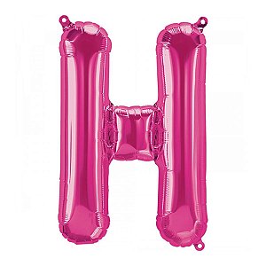 Balão de Festa Microfoil 34" 86cm - Letra H Magenta - 1 unidade - Qualatex Outlet - Rizzo
