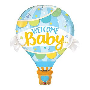 Balão de Festa Microfoil 42" 106cm - Balão Welcome Baby - 1 unidade - Qualatex Outlet - Rizzo