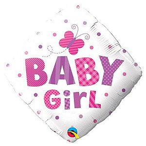 Balão de Festa Microfoil 18" 45cm - Diamante Baby Girl - 1 unidade - Qualatex Outlet - Rizzo