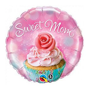 Balão de Festa Microfoil 18" 45cm - Redondo Sweet Mom - 1 unidade - Qualatex Outlet - Rizzo