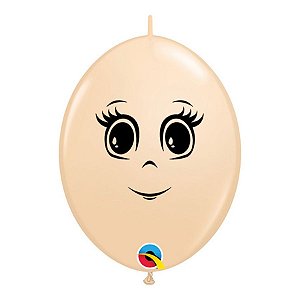 Balão de Festa Látex Liso Q-Link - Rosto Feminino Blush - 12" 30cm - 50 unidades - Qualatex Outlet - Rizzo