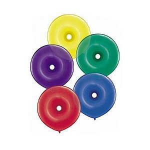 Balão de Festa Látex Donut - Sortidos - 16" 40cm - 50 unidades - Qualatex Outlet - Rizzo