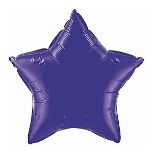 Balão de Festa Microfoil 9" 22cm - Estrela Roxo Quartzo Metalizado - 1 unidade - Qualatex Outlet - Rizzo