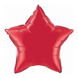 Balão de Festa Microfoil 20" 50cm - Estrela Vermelho Rubi Metalizado - 1 unidade - Qualatex Outlet - Rizzo