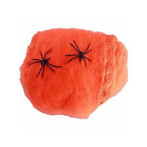 Decoração de Halloween Teia de Aranha - Laranja - 1 unidade - Rizzo