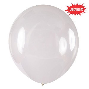 Balão de Festa Redondo Profissional Látex Liso 24'' 60cm - Cristal - 3 unidades - Art Latex - Rizzo