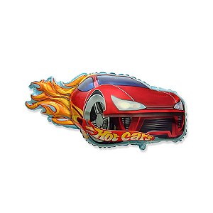 Balão de Festa Metalizado 32" 82cm - Hot Cars Vermelho - 1 unidade - Rizzo