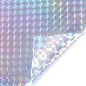 Vinil Adesivo Holográfico Triângulo 30 cm x 50 cm - Prata - 1 unidade - Rizzo