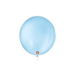 Balão de Festa Látex Liso 9''23cm Redondo  - Azul Baby - 50 unidades - Balões São Roque - Rizzo
