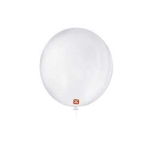 Balão de Festa Látex Liso 9''23cm Redondo  - Branco Polar - 50 unidades - Balões São Roque - Rizzo