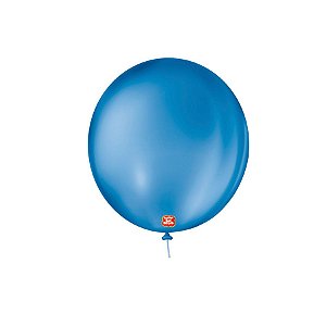 Balão de Festa Látex Liso 9''23cm Redondo  - Azul Cobalto - 50 unidades - Balões São Roque - Rizzo