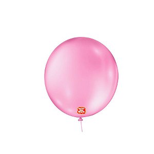Balão de Festa Látex Liso 9''23cm Redondo  - Rosa Chiclete - 50 unidades - Balões São Roque - Rizzo