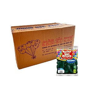 Balão de Festa Látex Liso 8'' - Verde Musgo - Caixa com 25 pacotes - 1250 unidades - Atacado São Roque - Rizzo