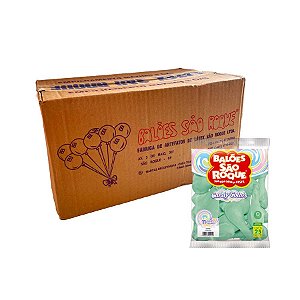 Balão de Festa Látex Candy Colors 11''28cm - Verde - Caixa com 25 pacotes - 625 unidades - Atacado São Roque - Rizzo