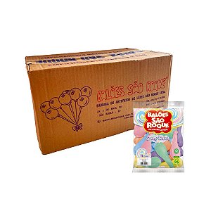 Balão de Festa Látex Candy Colors 11''28cm - Sortido - Caixa com 25 pacotes - 625 unidades - Atacado São Roque - Rizzo