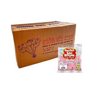 Balão de Festa Látex Candy Colors 7''18cm - Rosa - Caixa com 25 pacotes - 625 unidades - Atacado São Roque - Rizzo