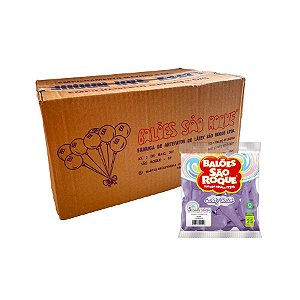 Balão de Festa Látex Candy Colors 5''12cm - Lilás - Caixa com 25 pacotes - 625 unidades - Atacado São Roque - Rizzo
