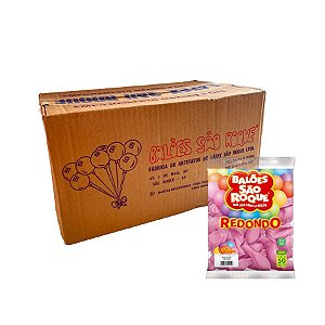 Balão de Festa Látex Liso 9'' Redondo - Rosa Baby - Caixa com 25 pacotes - 1250 unidades - Atacado São Roque - Rizzo