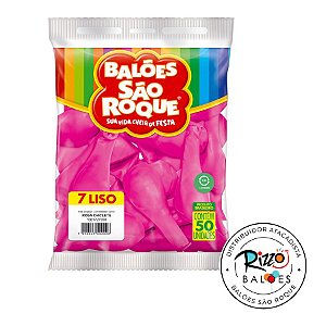 Balão de Festa Látex Liso 7''18cm - Rosa Chiclete - 5 pacotes - 250 unidades - Atacado São Roque - Rizzo