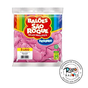 Balão de Festa Látex Liso 5'' - Rosa Baby - 5 pacotes - 250 unidades - Atacado São Roque - Rizzo