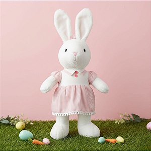 Coelha de Pelúcia de Vestido Listrada - 62cm - 1 unidade - Rizzo