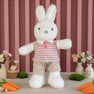 Coelho de Pelúcia Camisa Listrada - 62cm - 1 unidade - Rizzo