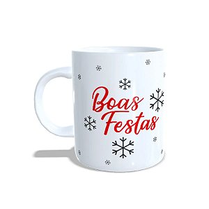 Caneca de Porcelana Boas Festas Urso Polar - 1 unidade - Rizzo