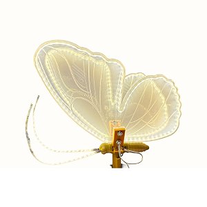 Borboleta de LED Amarelo para Decoração com Movimento - 40cm - 1 unidade - Rizzo