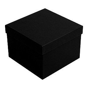 Caixa de Papel Rígido Quadrado Preto - 20x17cm - 1 unidade - Rizzo