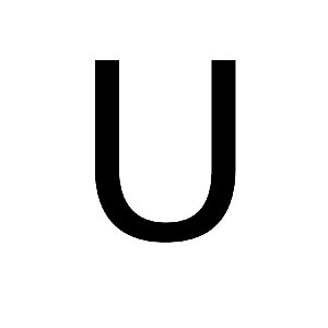 Transfer - Letra U - Preto - 1 unidade - Rizzo