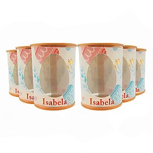 Tubo Lata com Visor Ovo de Páscoa 8,5x6,3cm - Cobre - 6 unidades - Rizzo Personalizado