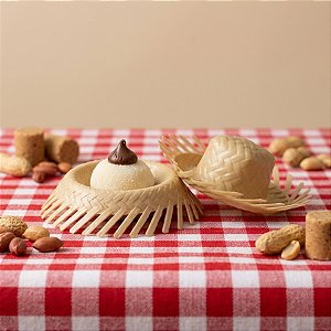 Forminha para Doces - Mini Chapéu de Festa Junina - Dourado - 7,5x3cm - 12 unidades - Rizzo