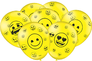 Balão Festa Emoji - 25 unidades - Festcolor Festas -  Embalagens