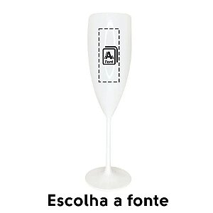 Taça de Champanhe c/ Nome - Branco - 1 unidade - Rizzo Personalizado
