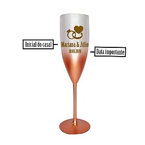 Taça de Champanhe Aliança do Casal - Rose - 1 unidade - Rizzo