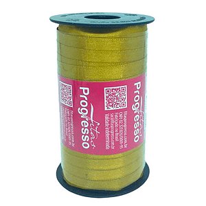 Fita de Cetim Carretel 7mm N°00 100m Cor 1353 Dourado - 1 unidade - Progresso - Rizzo