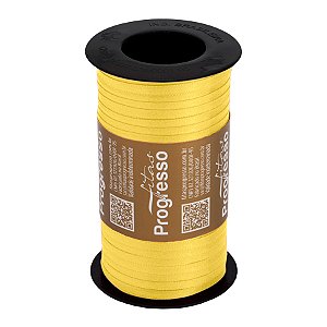 Fita de Cetim Carretel T900/000 4mm - 100m Cor 2052 Amarelo Claro  - 1 unidade - Fitas Progresso - Rizzo