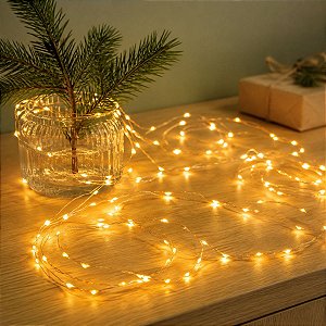 Cordão de Led Fio de Fada - Amarelo - 1,80m - 1 unidade - Rizzo