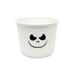 Balde de Pipoca Branco Personalizado - Silhueta Caveira - 1 unidade - Rizzo