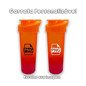 Garrafa Ice para Personalizar c/ Imagem - Laranja e Pink Fosco  - 1 unidade - Rizzo Personalize