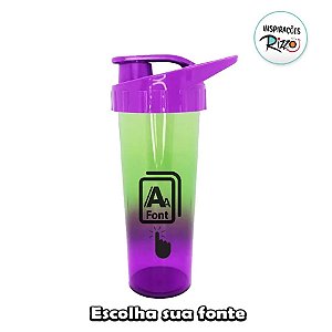 Garrafa Ice para Personalizar c/ Nome - Verde e Roxo Brilhante   - 1 unidade - Rizzo Personalizado