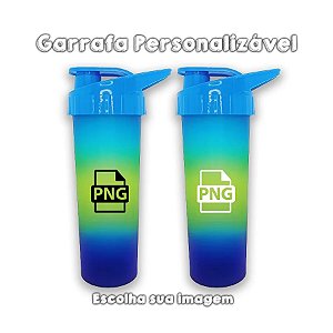 Garrafa Ice para Personalizar c/ Imagem - Azul e Amarelo Fosco  - 1 unidade - Rizzo Personalize