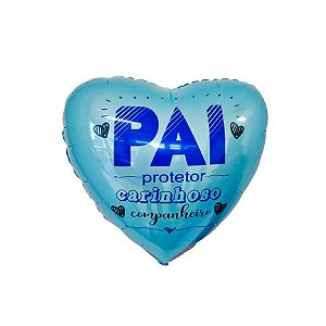 Balão de Festa Metalizado 20" 50cm - Dia dos Pais - Azul - 1 unidade - Rizzo