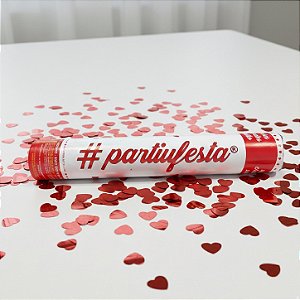 Lança Confetes - Coração Vermelho - Até 8 metros - 1 unidade - Rizzo