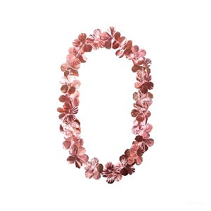 Colar Havaiano Flor Simples - Rose - 35cm - 1 unidade - Rizzo