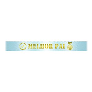 Fita de Cetim Personalizada Melhor Pai - Azul Bebê 212 - 1 unidade - Progresso - Rizzo