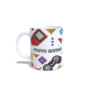 Caneca de Porcelana Personalizável c/ Nome - Pai Gamer - 1 unidade - Rizzo Personalizado
