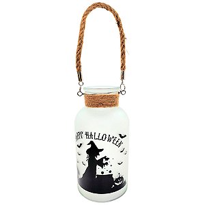 Luminária Decorativa - Happy Halloween Branco Fosco - 20cm - 1 unidade - Cromus - Rizzo